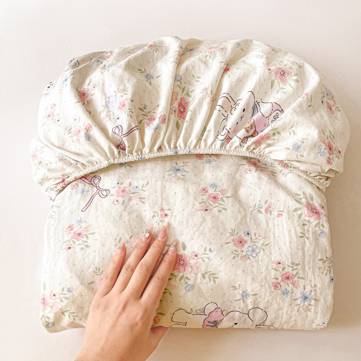 91家纺网 家纺一手货源 找家纺 纽缦家纺 2026新款A类105g四件套古法水洗棉单床笠单品床笠床笠单件 美丽小兔