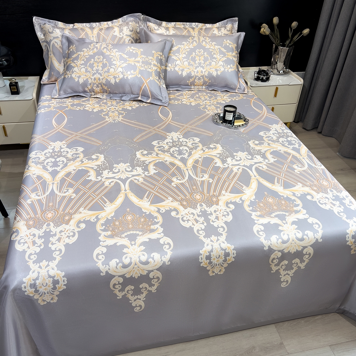 91家纺网 家纺一手货源 找家纺 （总）柏薇 2026新款冰丝凉席床单款凉席三件套系列