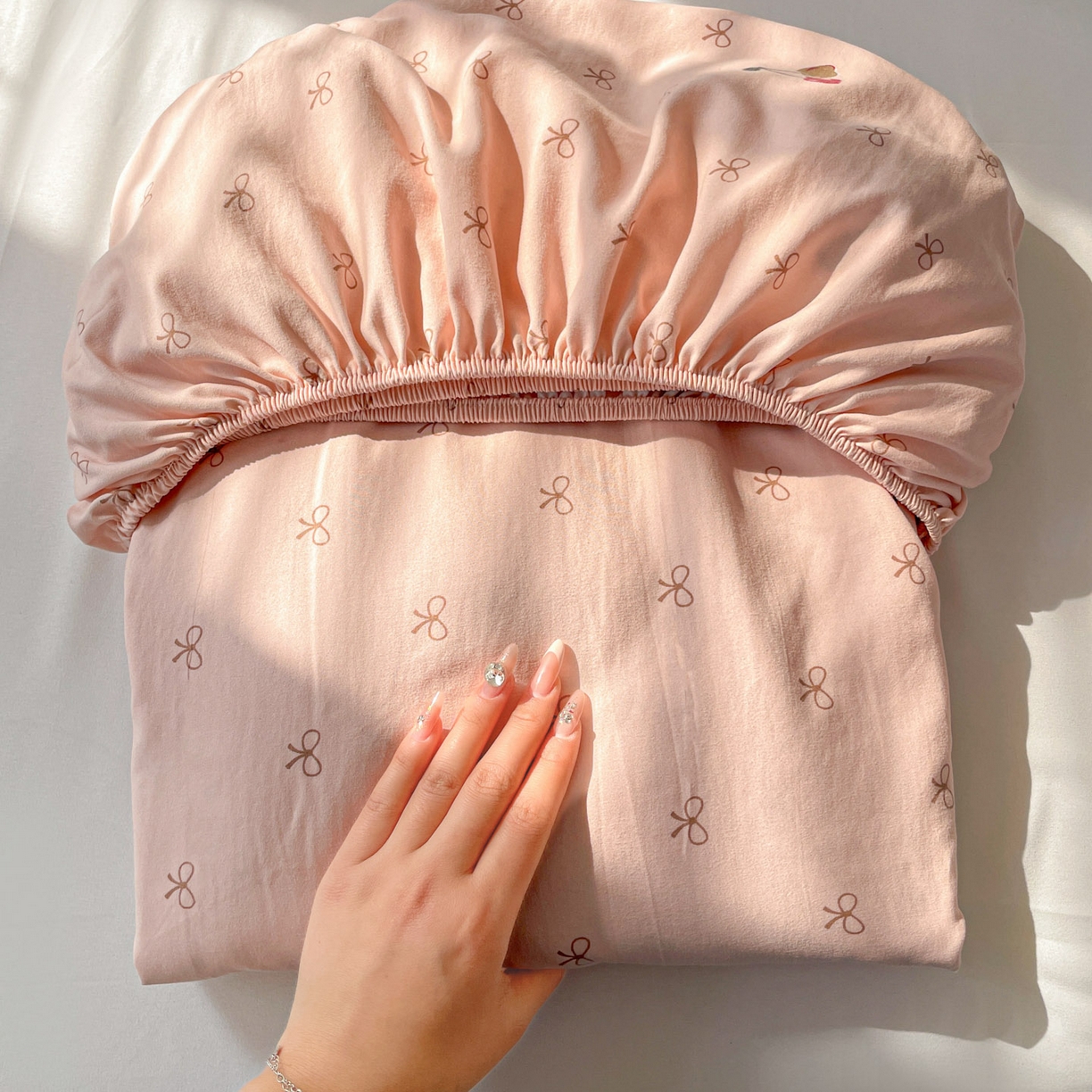 91家纺网 家纺一手货源 找家纺 纽缦家纺 2026新款A类105g四件套古法水洗棉单床笠单品床笠床笠单件 梦樱粉