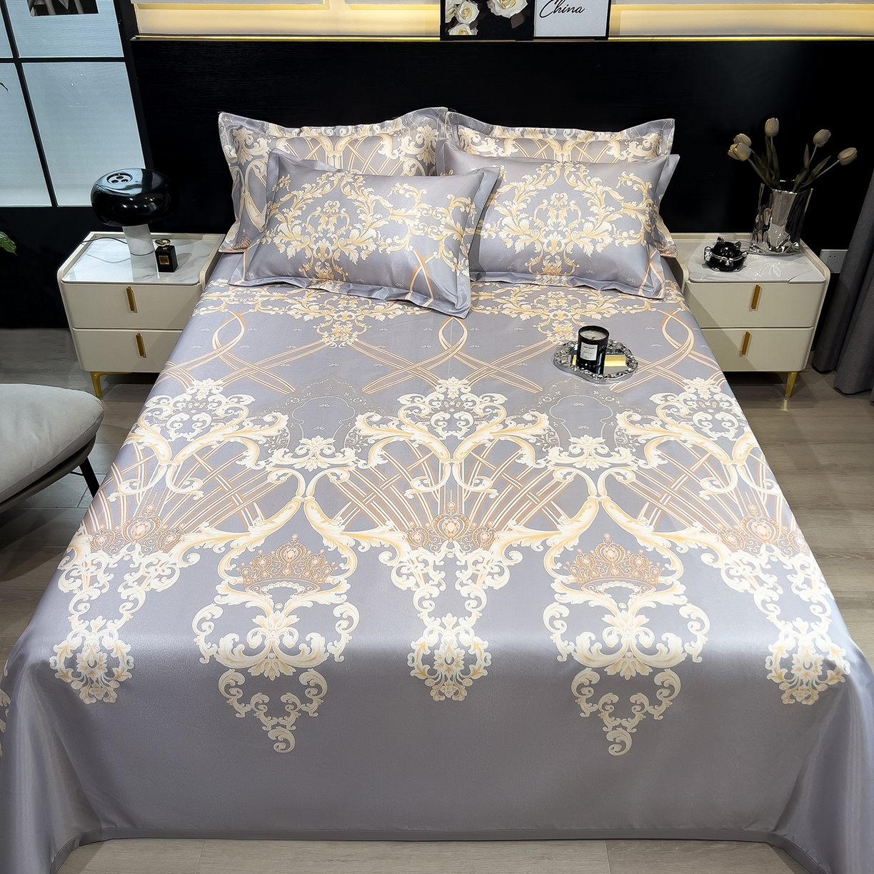 91家纺网 家纺一手货源 找家纺 （总）柏薇 2026新款冰丝凉席床单款凉席三件套系列