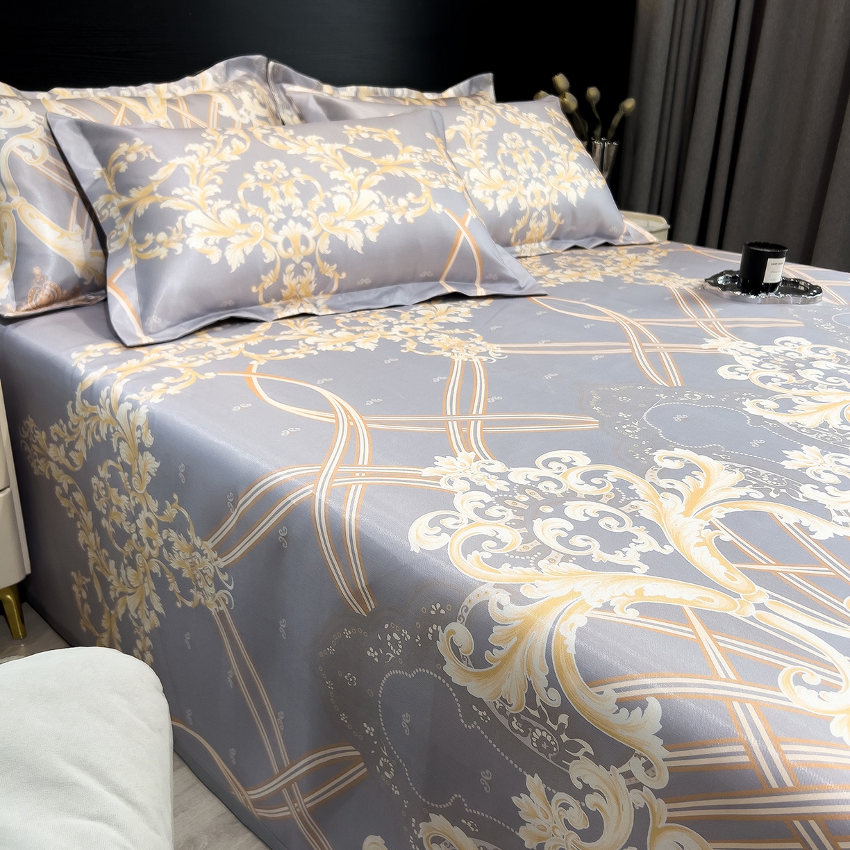 91家纺网 家纺一手货源 找家纺 （总）柏薇 2026新款冰丝凉席床单款凉席三件套系列