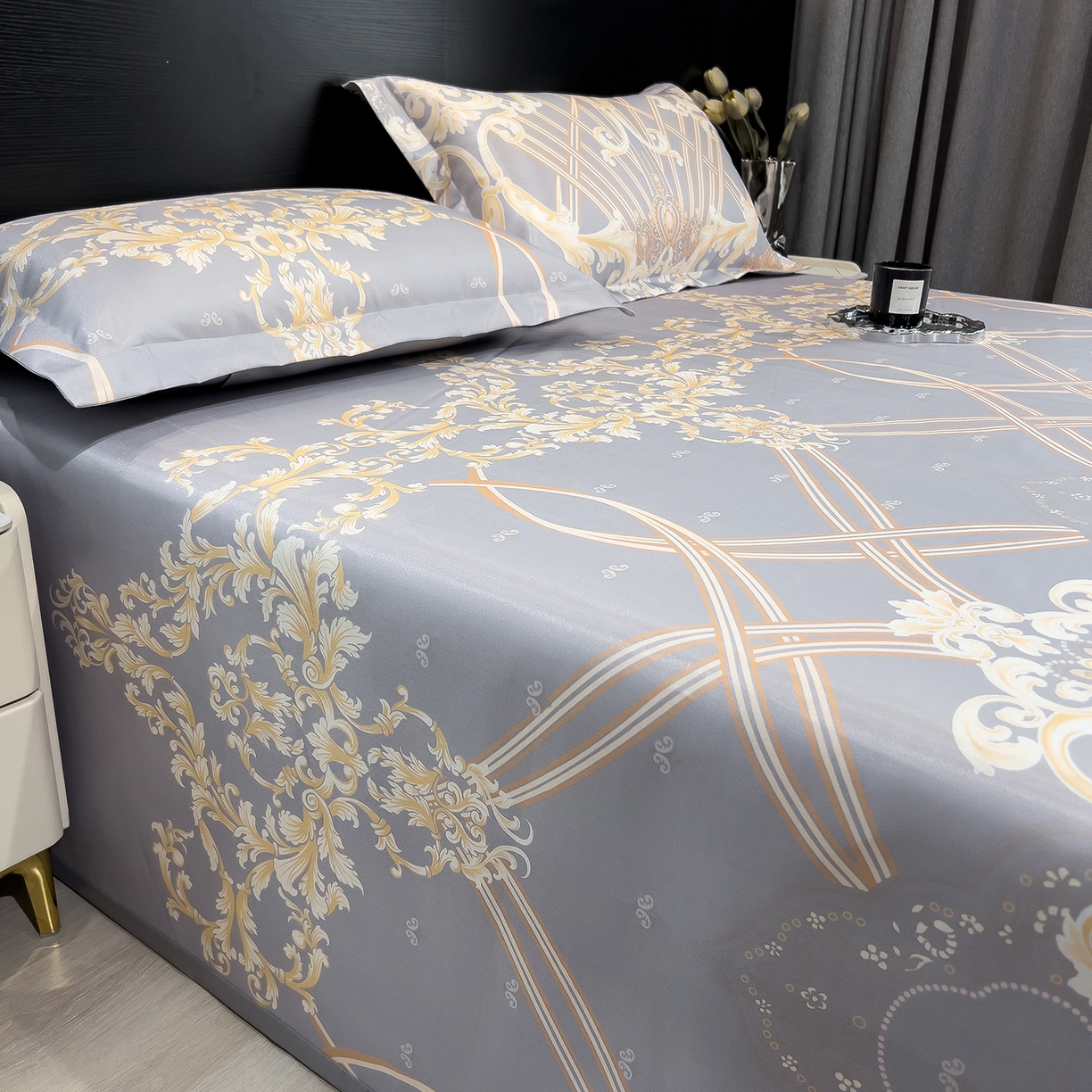 91家纺网 家纺一手货源 找家纺 （总）柏薇 2026新款冰丝凉席床单款凉席三件套系列