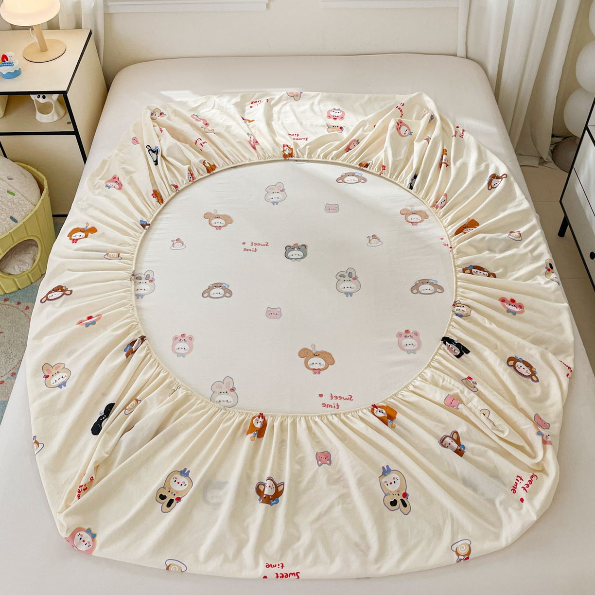 91家纺网 家纺一手货源 找家纺 纽缦家纺 2026新款A类105g四件套古法水洗棉单床笠单品床笠床笠单件 慕尼