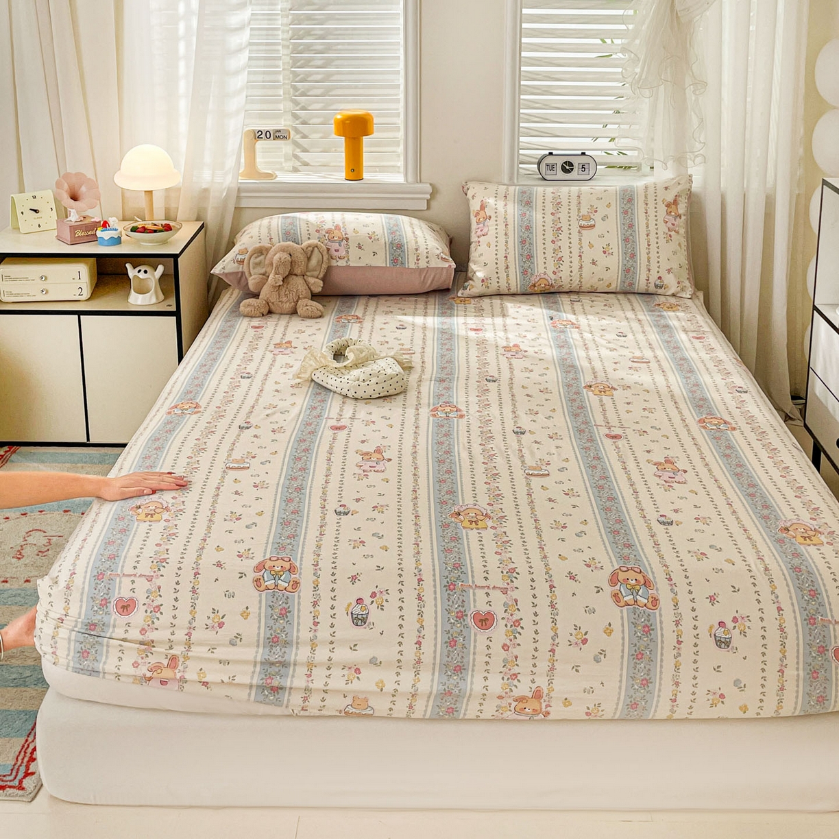 91家纺网 家纺一手货源 找家纺 纽缦家纺 2026新款A类105g四件套古法水洗棉单床笠单品床笠床笠单件 幸运狗