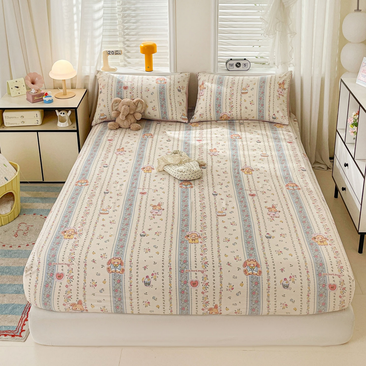 91家纺网 家纺一手货源 找家纺 纽缦家纺 2026新款A类105g四件套古法水洗棉单床笠单品床笠床笠单件 幸运狗