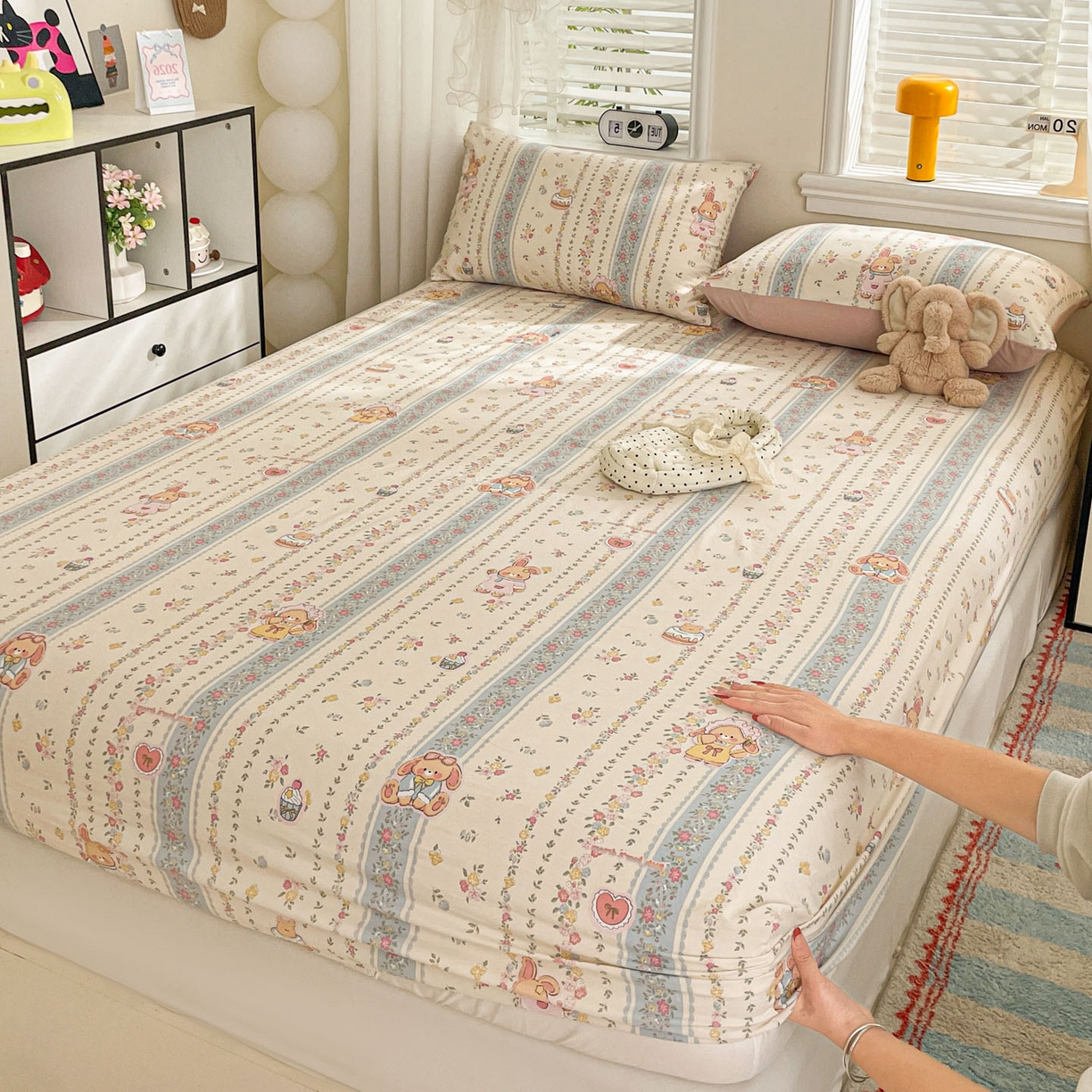 91家纺网 家纺一手货源 找家纺 纽缦家纺 2026新款A类105g四件套古法水洗棉单床笠单品床笠床笠单件 幸运狗