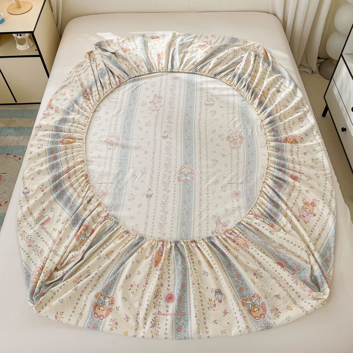 91家纺网 家纺一手货源 找家纺 纽缦家纺 2026新款A类105g四件套古法水洗棉单床笠单品床笠床笠单件 幸运狗