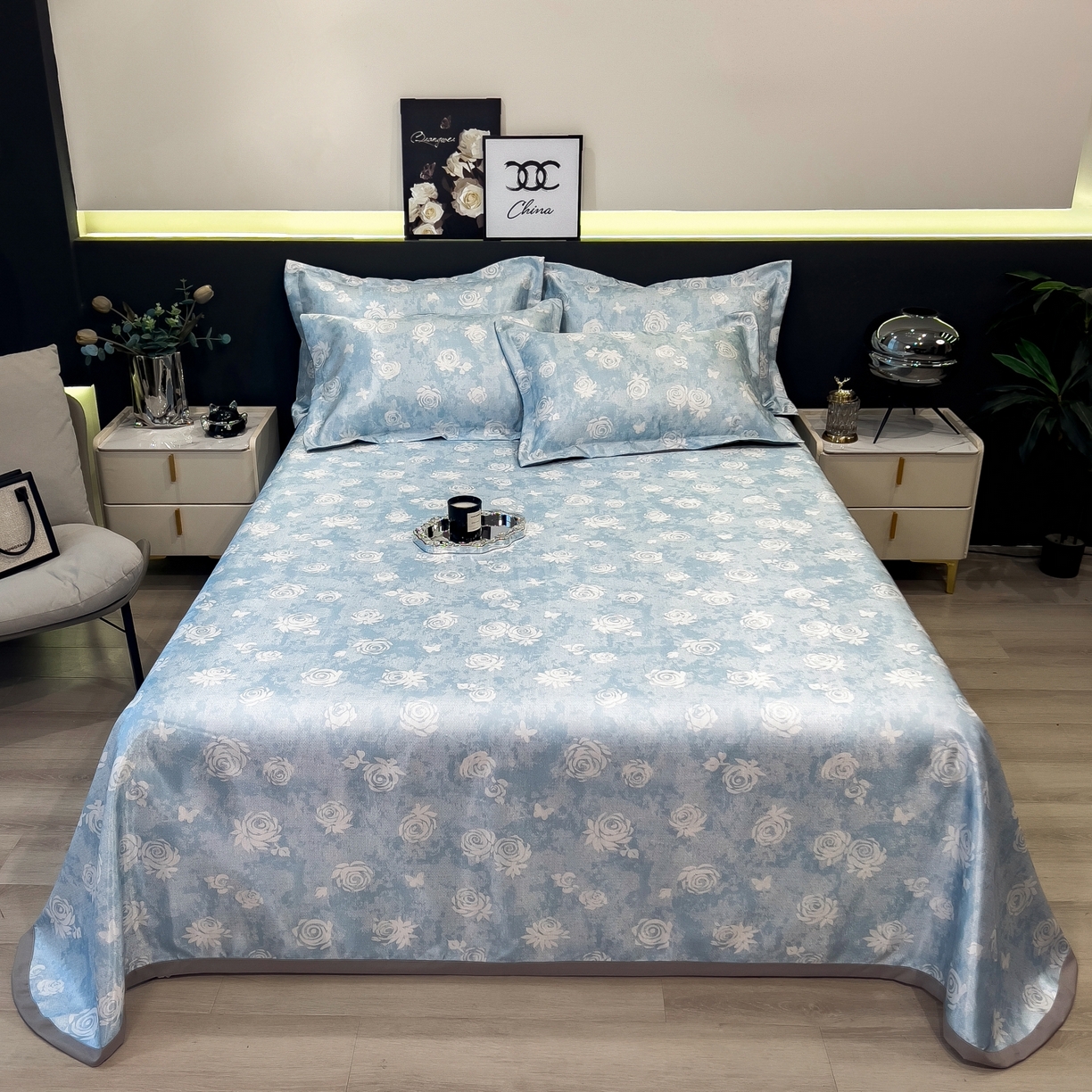 91家纺网 家纺一手货源 找家纺 （总）柏薇 2026新款冰丝凉席床单款凉席三件套系列