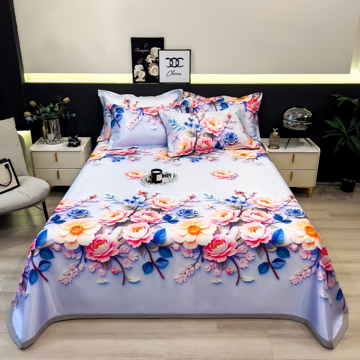 91家纺网 家纺一手货源 找家纺 （总）柏薇 2026新款冰丝凉席床单款凉席三件套系列