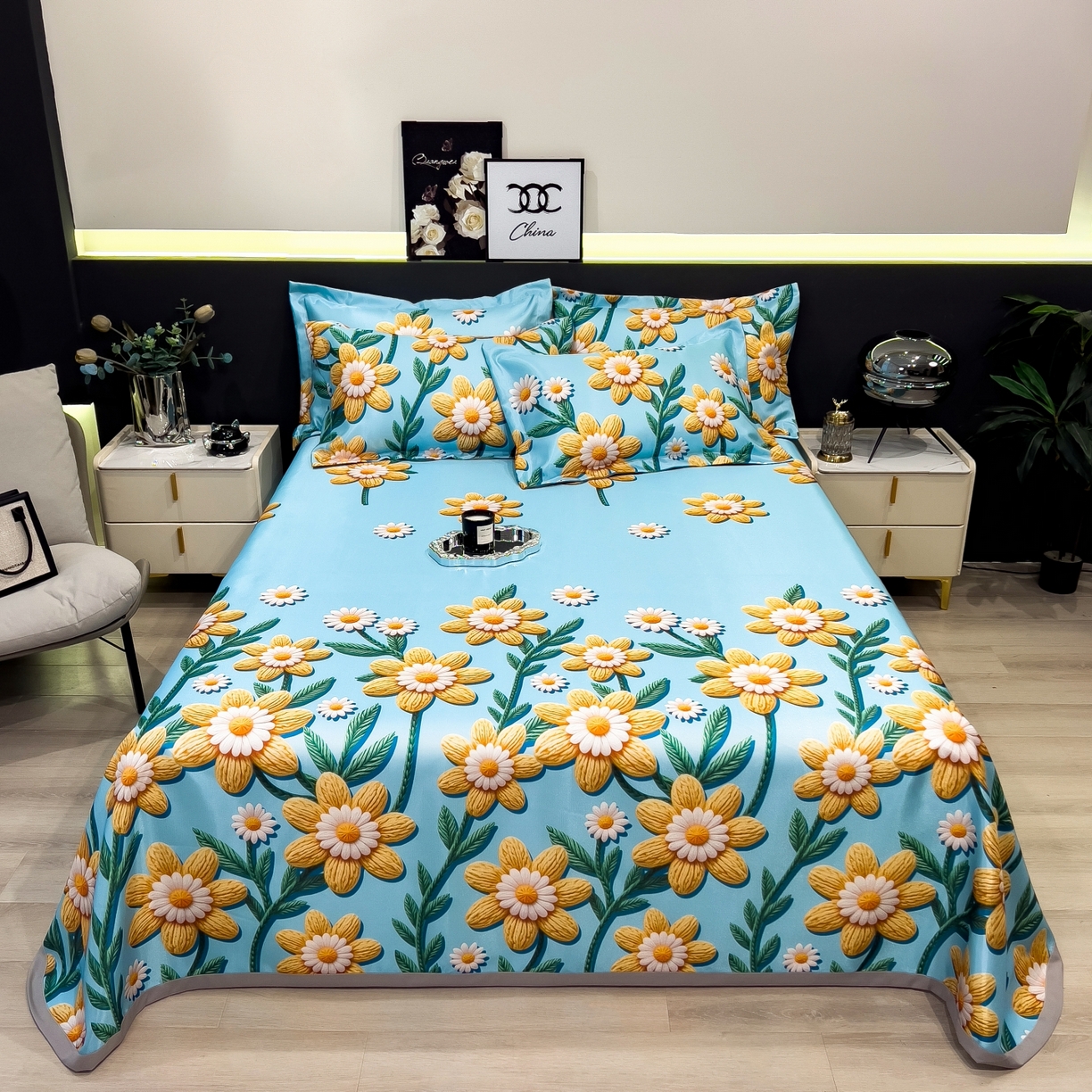 91家纺网 家纺一手货源 找家纺 （总）柏薇 2026新款冰丝凉席床单款凉席三件套系列