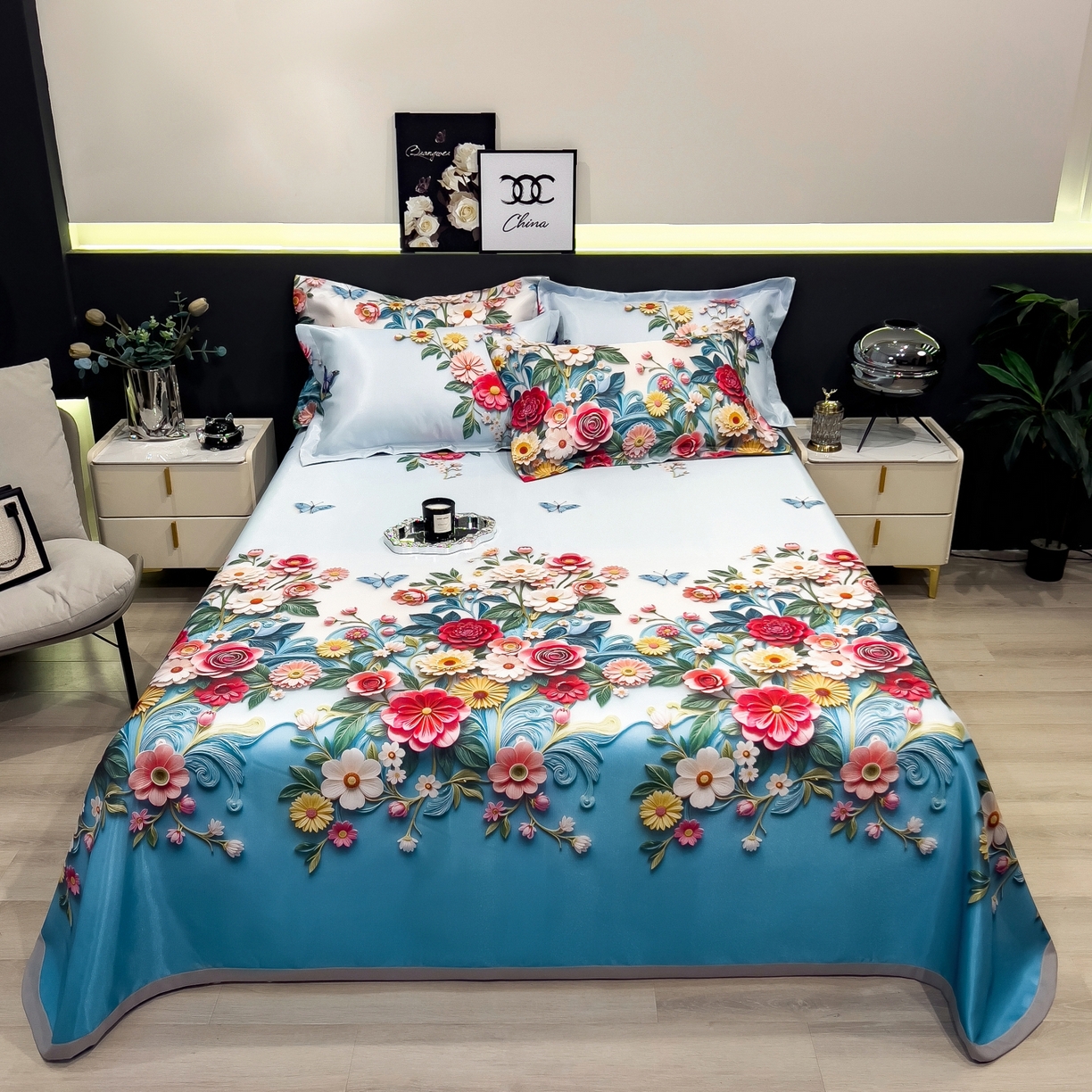 91家纺网 家纺一手货源 找家纺 （总）柏薇 2026新款冰丝凉席床单款凉席三件套系列