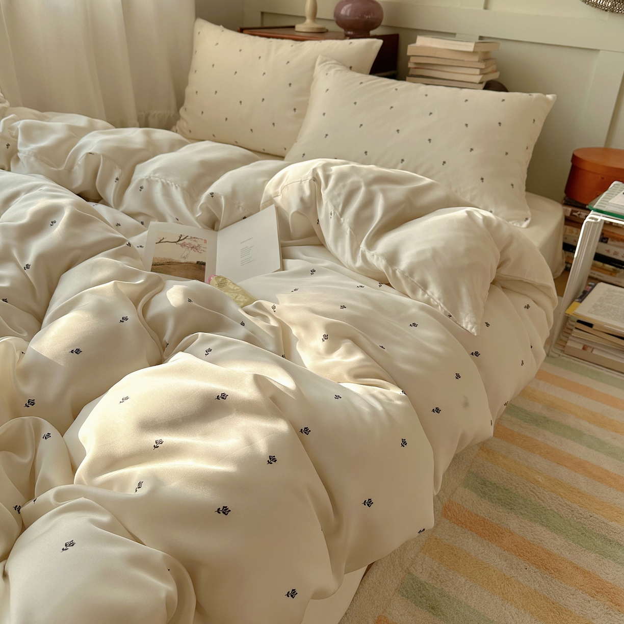 91家纺网 家纺一手货源 找家纺 （总）爱彼家纺 2026新款亲肤印花柔软睡眠床品四件套-冰丝系列
