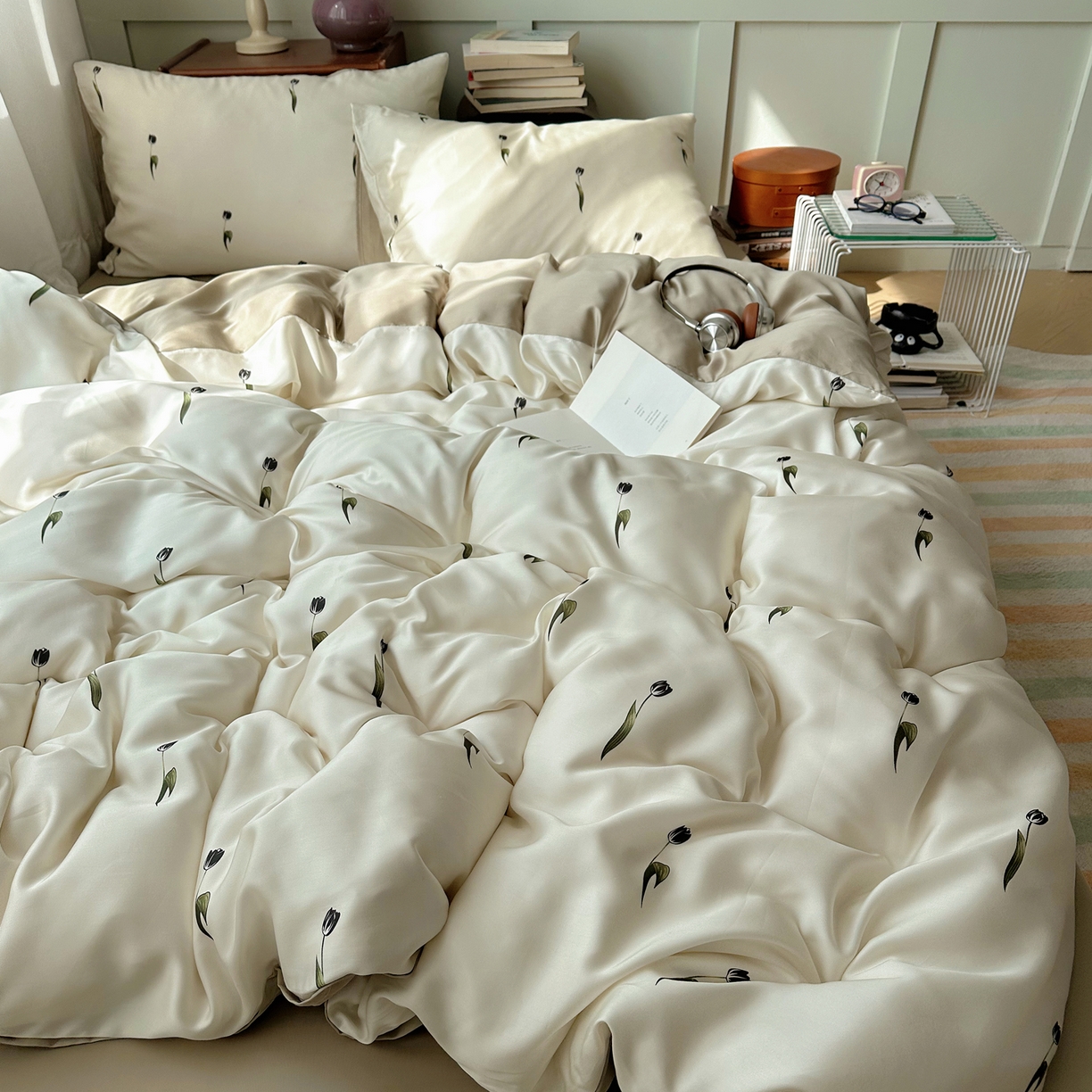 91家纺网 家纺一手货源 找家纺 （总）爱彼家纺 2026新款亲肤印花柔软睡眠床品四件套-冰丝系列