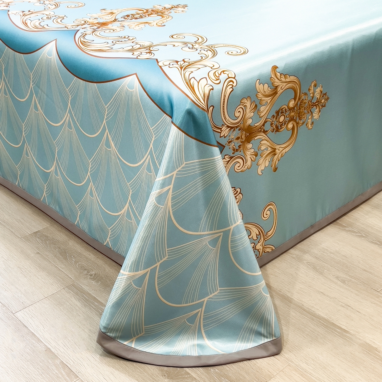 91家纺网 家纺一手货源 找家纺 柏薇 2026新款冰丝凉席床单款凉席三件套系列 牧夏