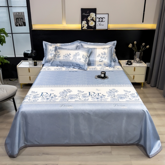 柏薇 2026新款冰丝凉席床单款凉席三件套系列 凝光