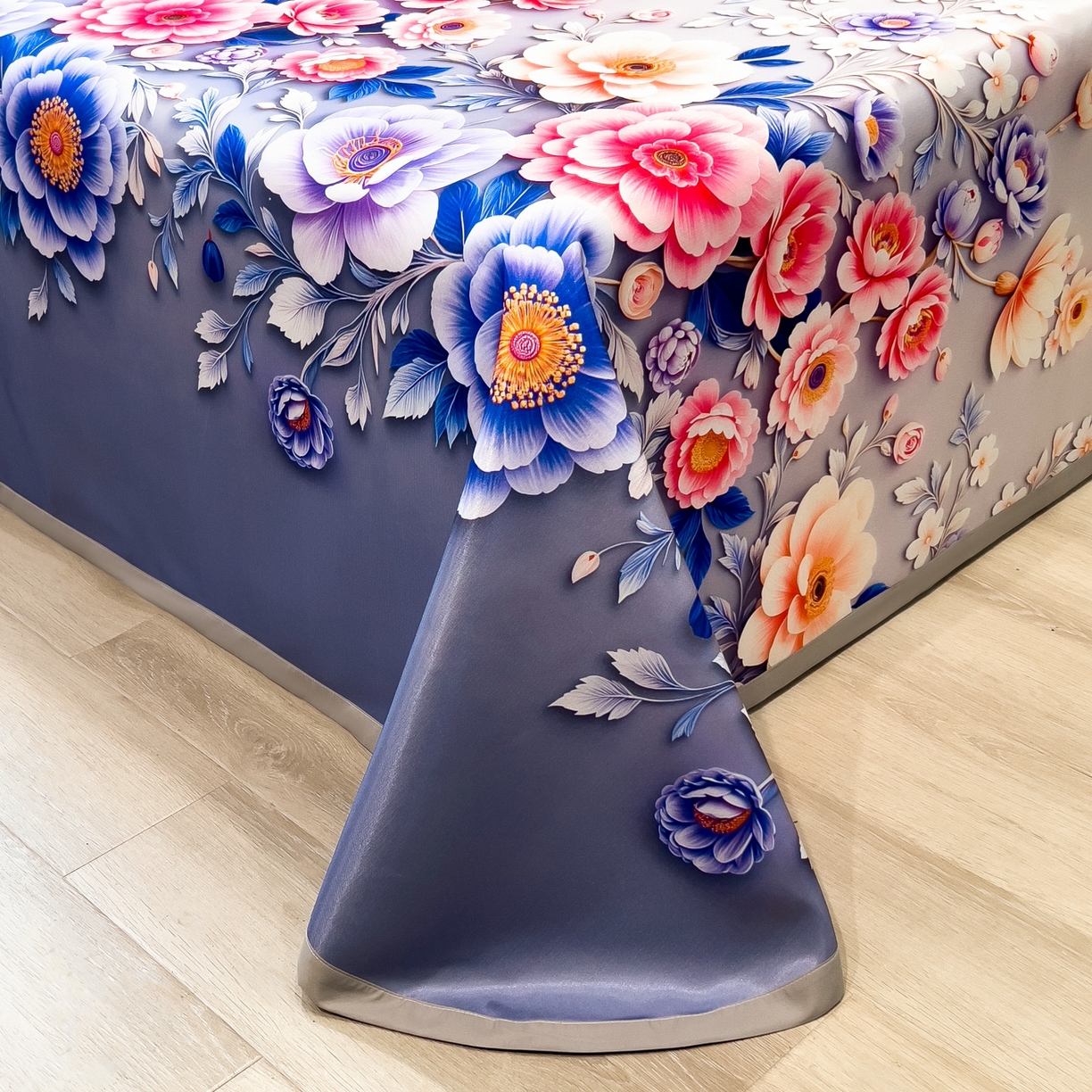 91家纺网 家纺一手货源 找家纺 柏薇 2026新款冰丝凉席床单款凉席三件套系列 清风