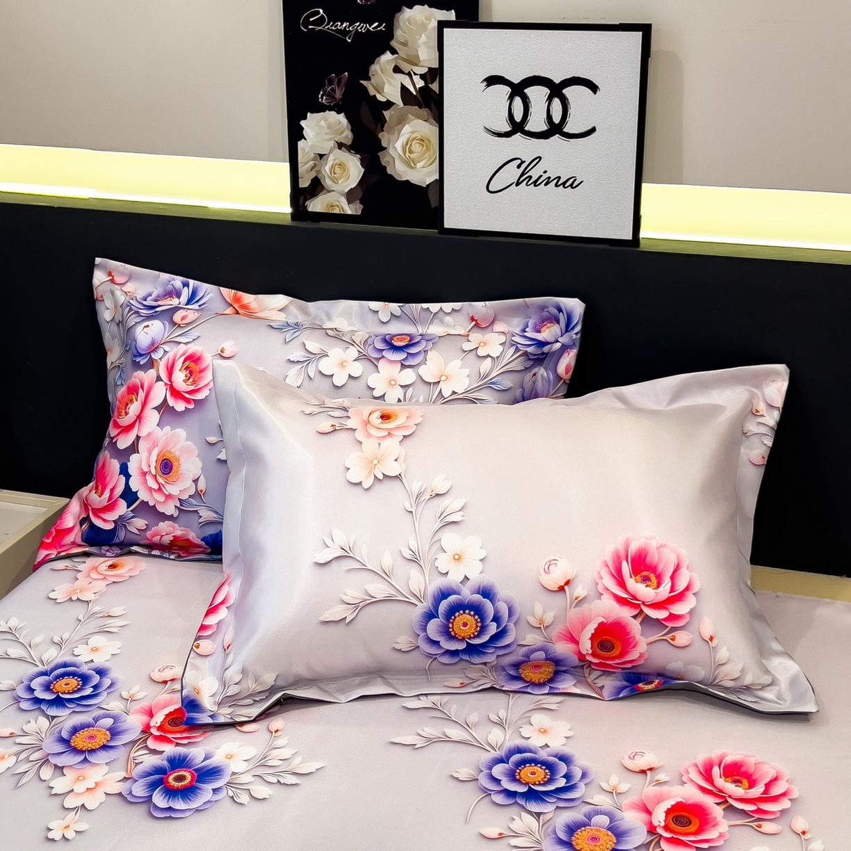 91家纺网 家纺一手货源 找家纺 柏薇 2026新款冰丝凉席床单款凉席三件套系列 清风