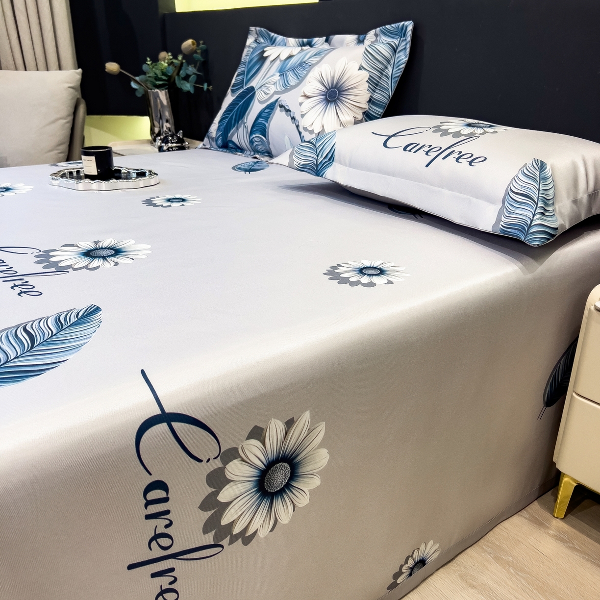 91家纺网 家纺一手货源 找家纺 柏薇 2026新款冰丝凉席床单款凉席三件套系列 森林