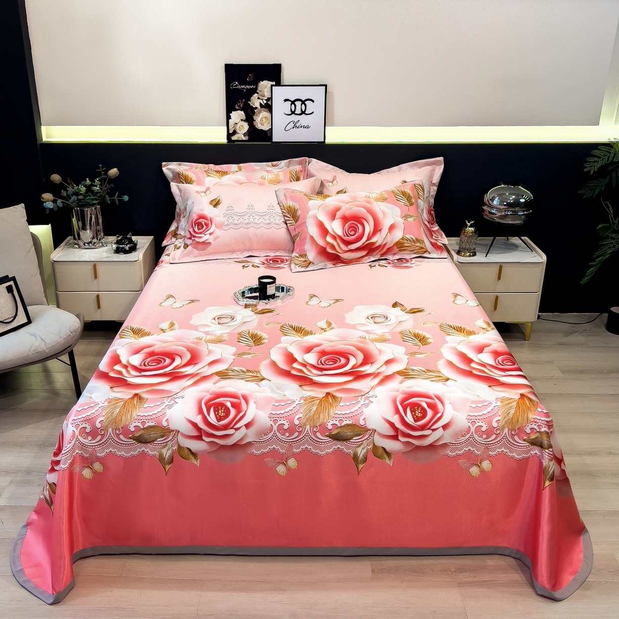 柏薇 2026新款冰丝凉席床单款凉席三件套系列 四季与你