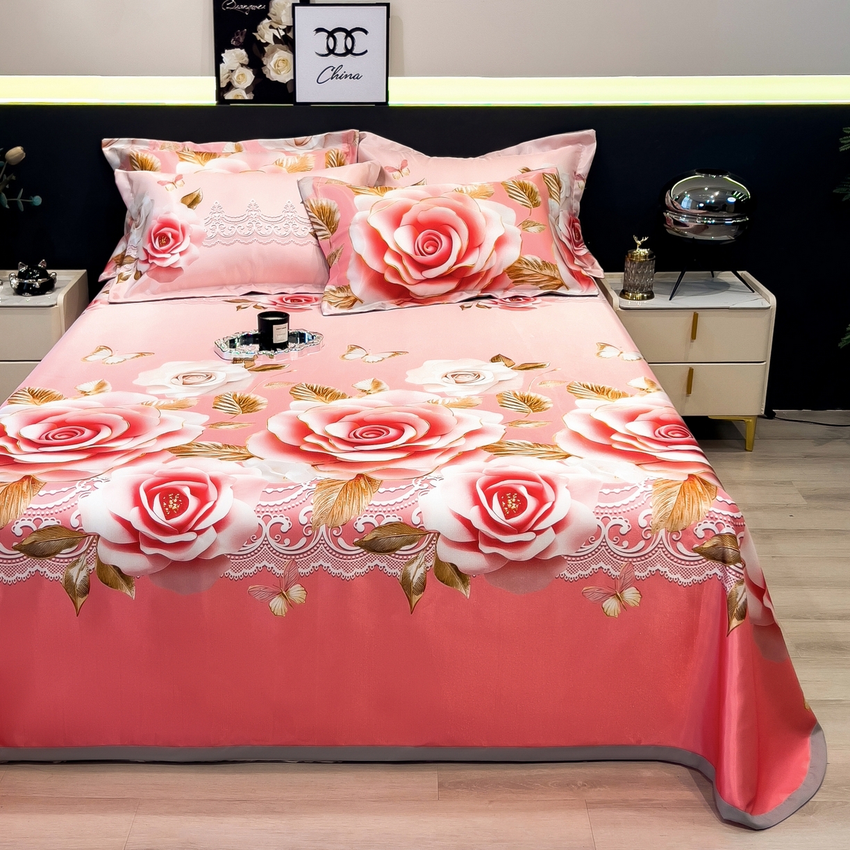 91家纺网 家纺一手货源 找家纺 柏薇 2026新款冰丝凉席床单款凉席三件套系列 四季与你