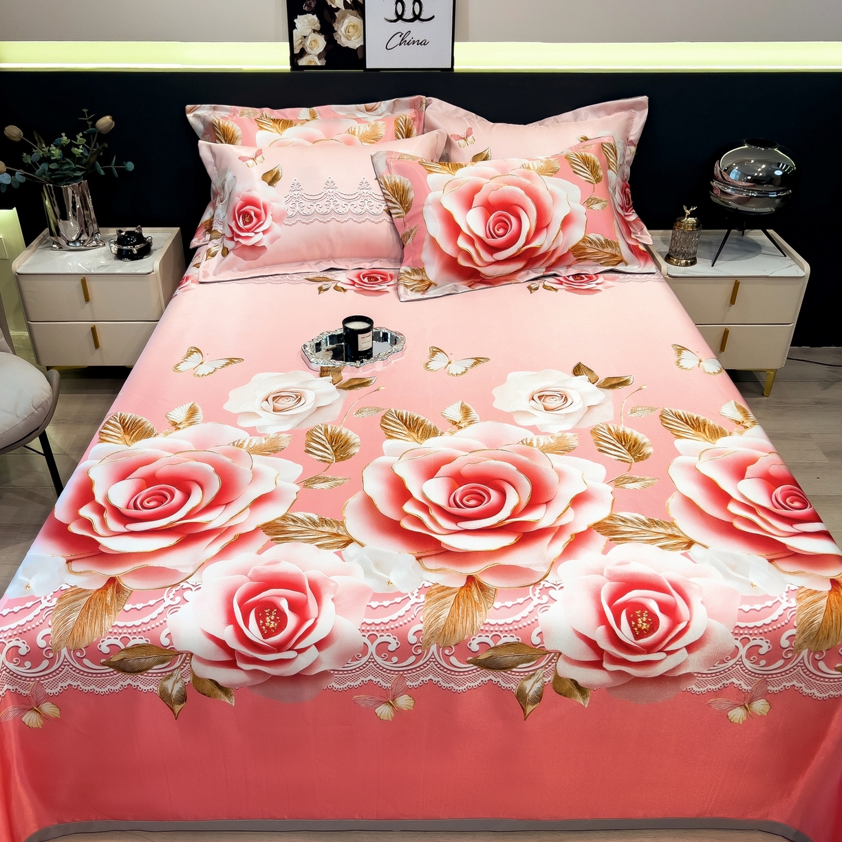 91家纺网 家纺一手货源 找家纺 柏薇 2026新款冰丝凉席床单款凉席三件套系列 四季与你