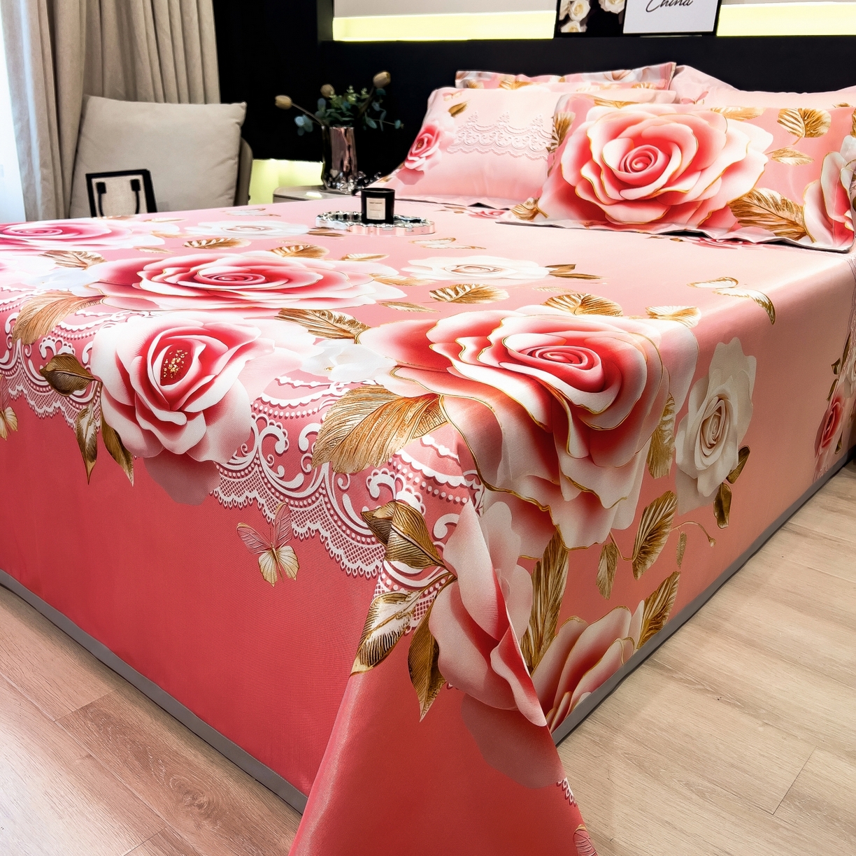 91家纺网 家纺一手货源 找家纺 柏薇 2026新款冰丝凉席床单款凉席三件套系列 四季与你