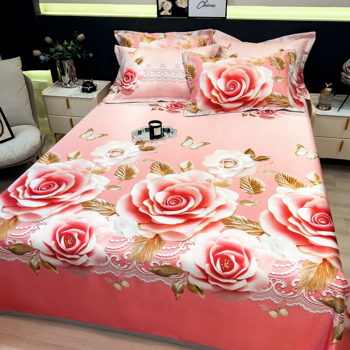 91家纺网 家纺一手货源 找家纺 柏薇 2026新款冰丝凉席床单款凉席三件套系列 四季与你