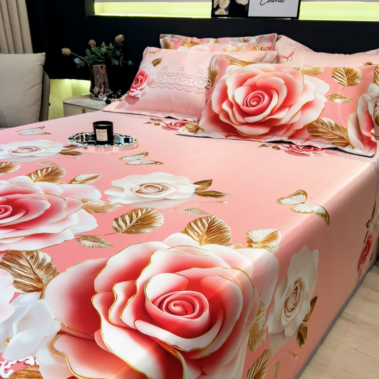 91家纺网 家纺一手货源 找家纺 柏薇 2026新款冰丝凉席床单款凉席三件套系列 四季与你