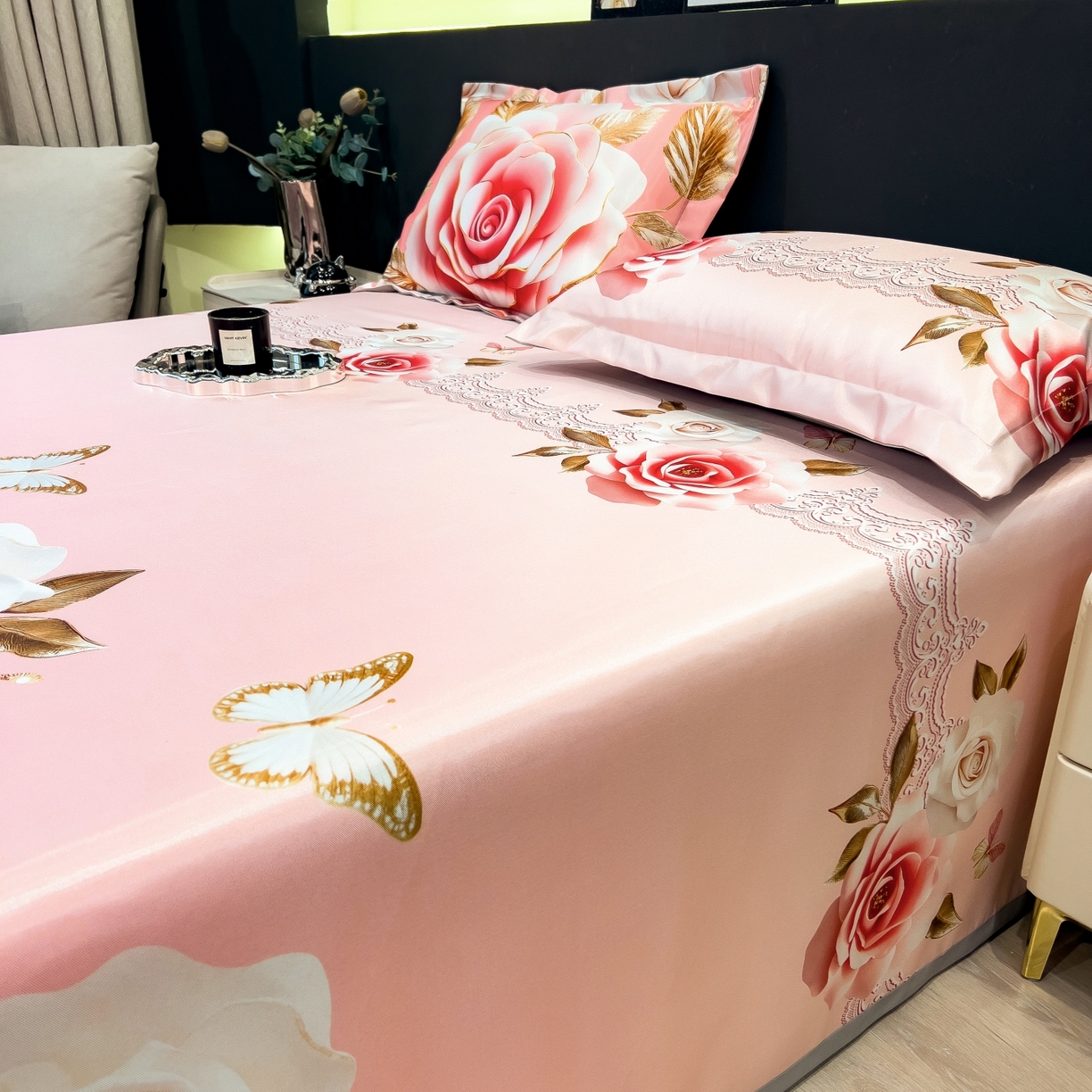 91家纺网 家纺一手货源 找家纺 柏薇 2026新款冰丝凉席床单款凉席三件套系列 四季与你