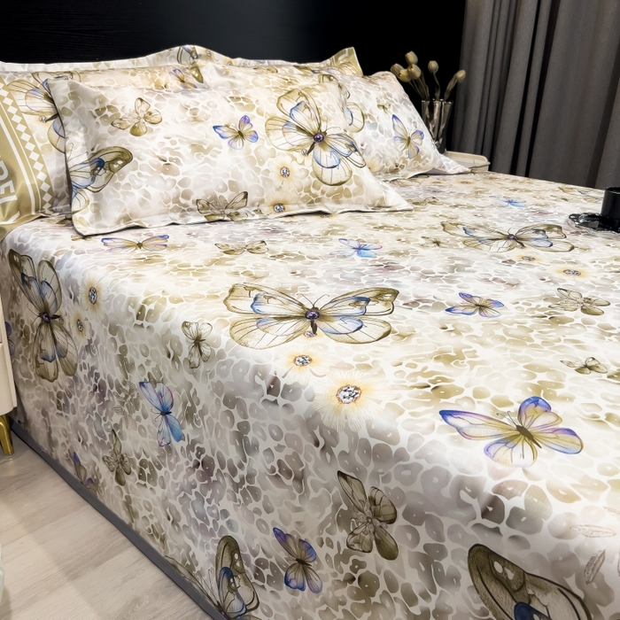 91家纺网 家纺一手货源 找家纺 柏薇 2026新款冰丝凉席床单款凉席三件套系列 天空之境