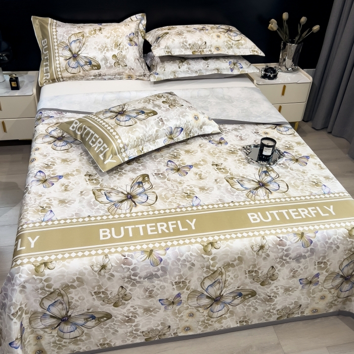 91家纺网 家纺一手货源 找家纺 柏薇 2026新款冰丝凉席床单款凉席三件套系列 天空之境