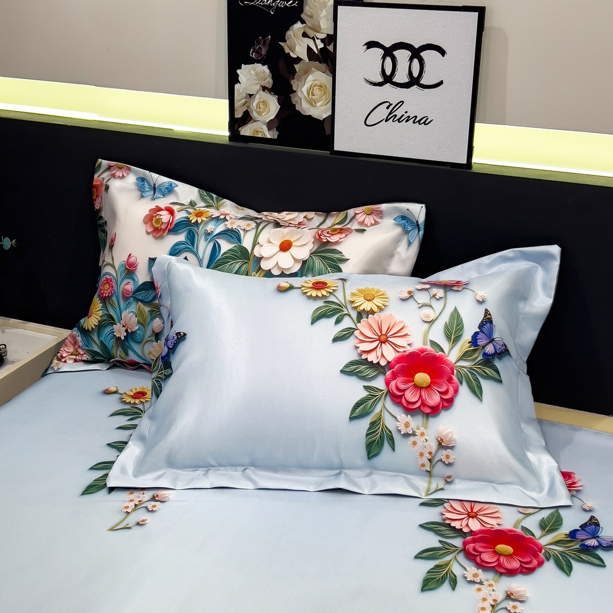 91家纺网 家纺一手货源 找家纺 柏薇 2026新款冰丝凉席床单款凉席三件套系列 晚棠