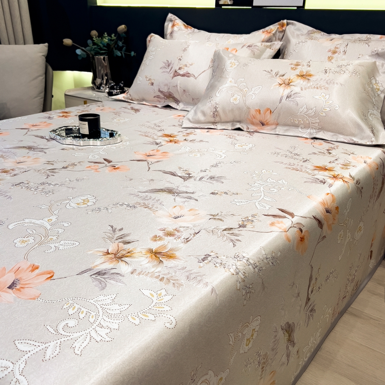 91家纺网 家纺一手货源 找家纺 柏薇 2026新款冰丝凉席床单款凉席三件套系列 夏简