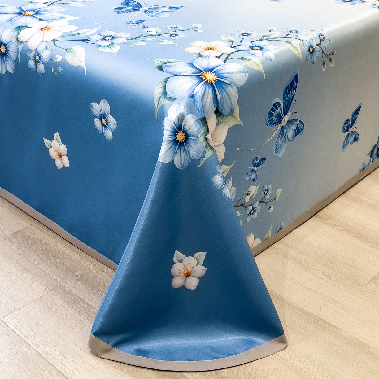 91家纺网 家纺一手货源 找家纺 柏薇 2026新款冰丝凉席床单款凉席三件套系列 夏末