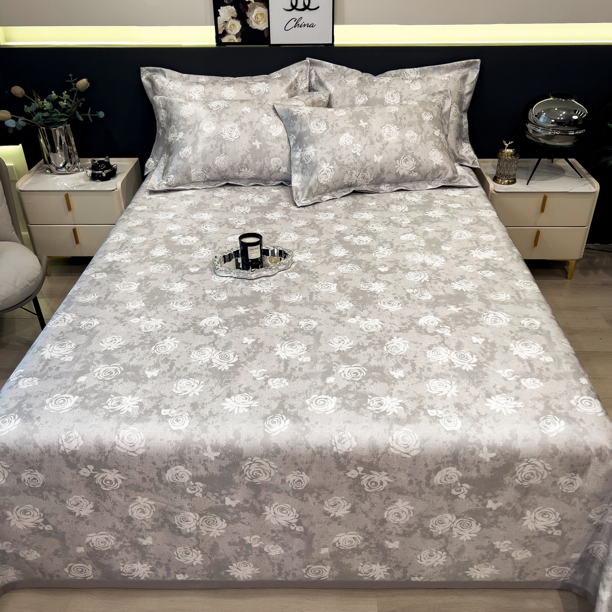 91家纺网 家纺一手货源 找家纺 柏薇 2026新款冰丝凉席床单款凉席三件套系列 予光