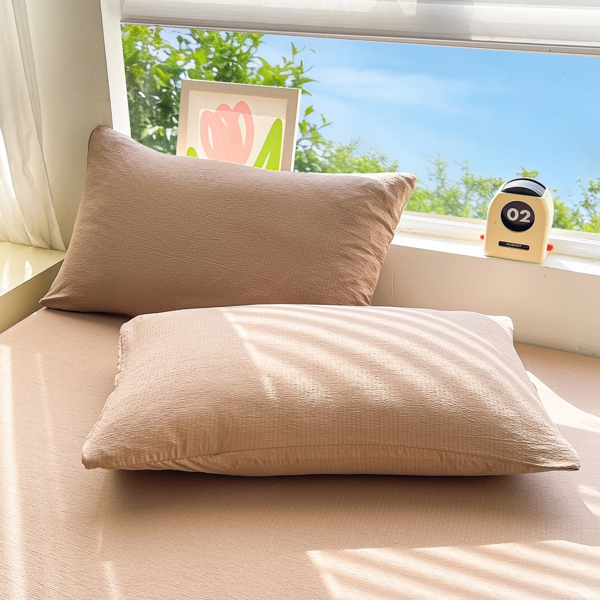 91家纺网 家纺一手货源 找家纺 （总）爱思凯家纺 2026新款皱皱纱贴布绣夏被夏凉被空调被-咖崽熊