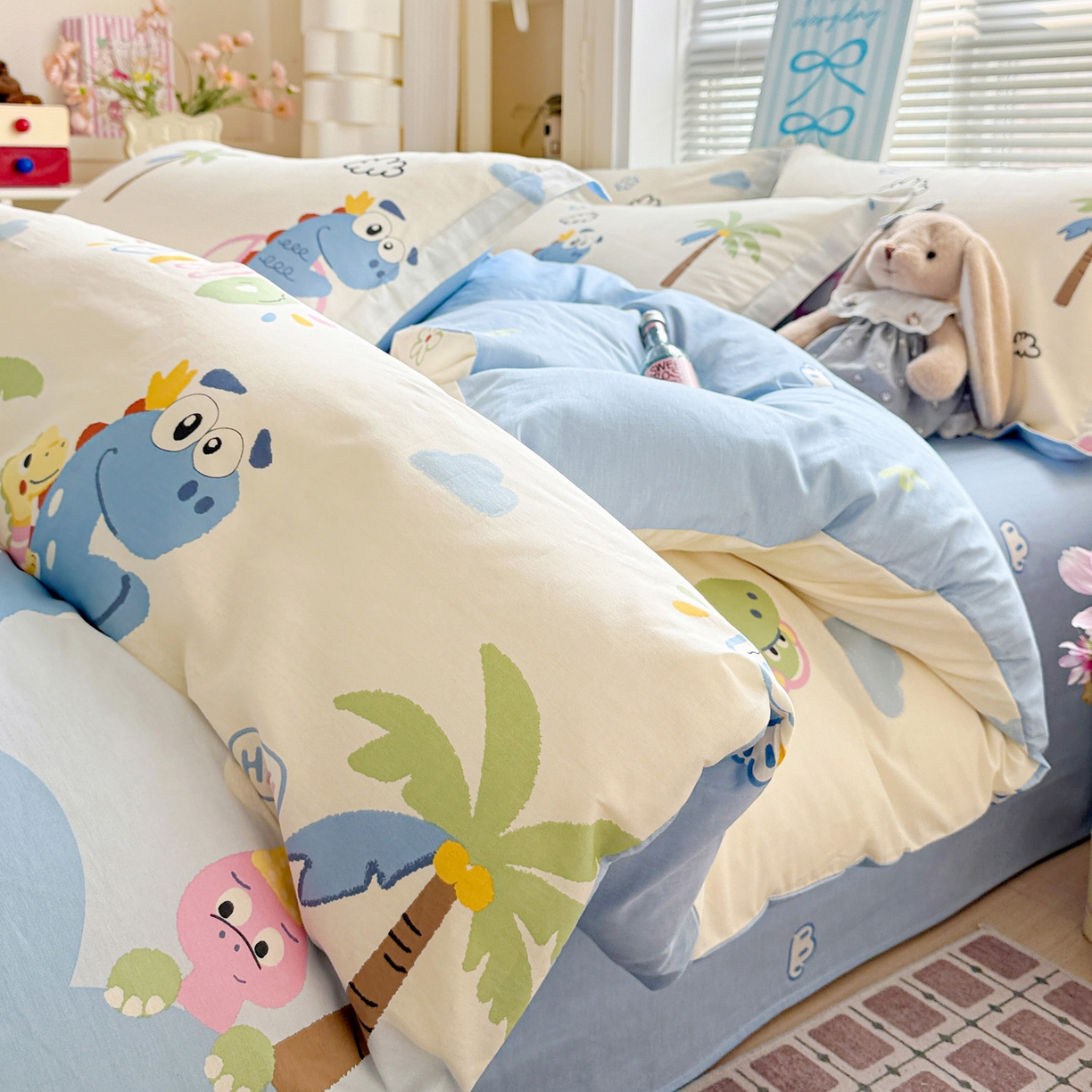 91家纺网 家纺一手货源 找家纺 （总）董成龙家纺 2026春夏新款100%全棉纯棉印花四件套印花卡通系列三件套（喷气工艺）