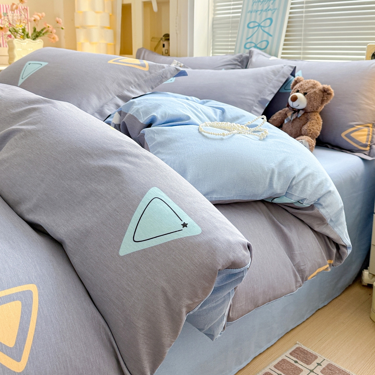 91家纺网 家纺一手货源 找家纺 （总）董成龙家纺 2026春夏新款100%全棉纯棉印花四件套印花卡通系列三件套（喷气工艺）