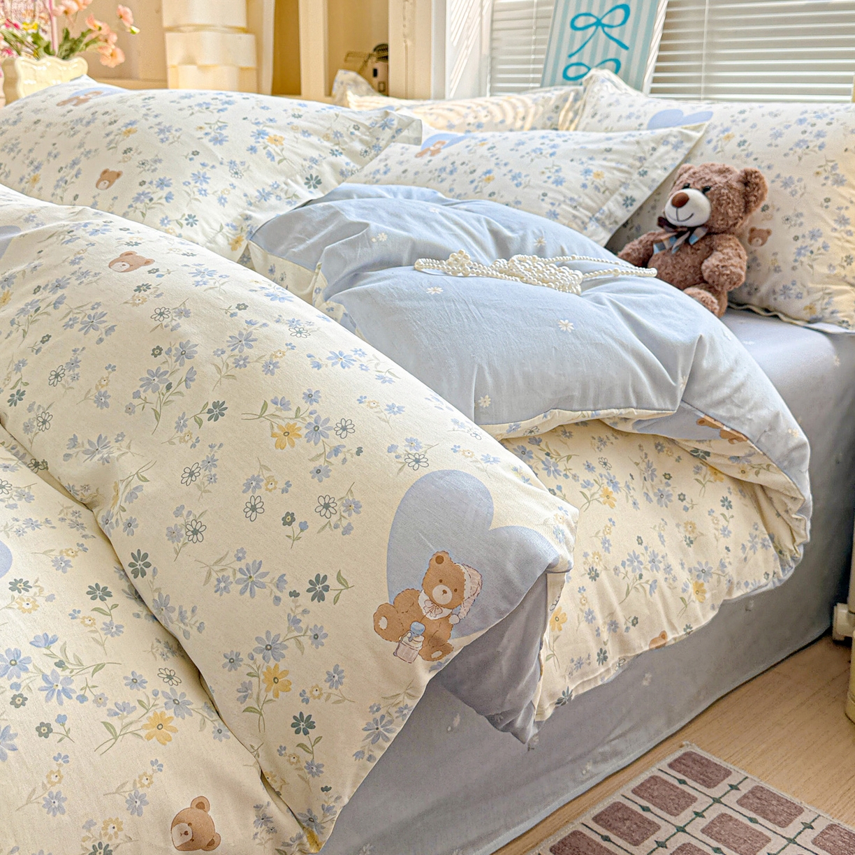 91家纺网 家纺一手货源 找家纺 （总）董成龙家纺 2026春夏新款100%全棉纯棉印花四件套印花卡通系列三件套（喷气工艺）