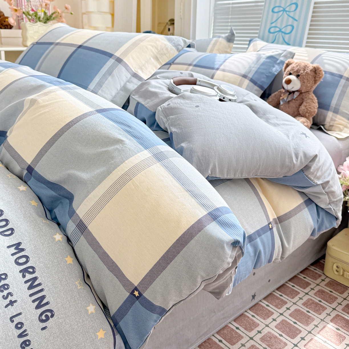 91家纺网 家纺一手货源 找家纺 （总）董成龙家纺 2026春夏新款100%全棉纯棉印花四件套印花卡通系列三件套（喷气工艺）