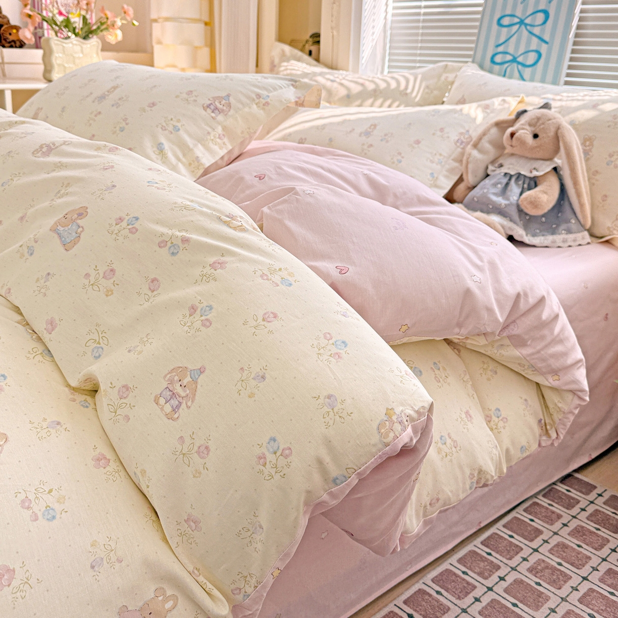 91家纺网 家纺一手货源 找家纺 （总）董成龙家纺 2026春夏新款100%全棉纯棉印花四件套印花卡通系列三件套（喷气工艺）