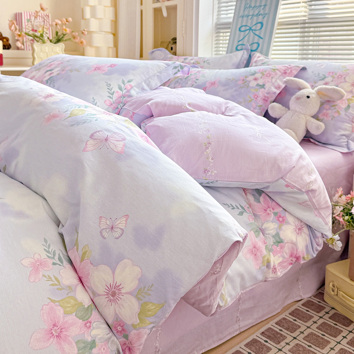 91家纺网 家纺一手货源 找家纺 （总）董成龙家纺 2026春夏新款100%全棉纯棉印花四件套印花卡通系列三件套（喷气工艺）