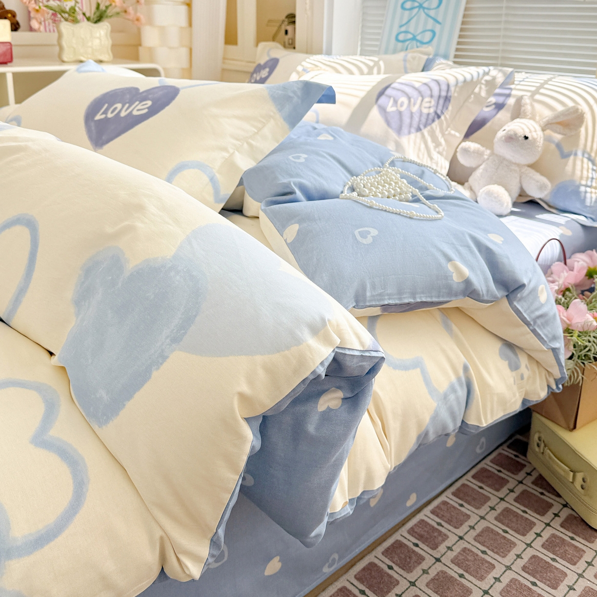 91家纺网 家纺一手货源 找家纺 （总）董成龙家纺 2026春夏新款100%全棉纯棉印花四件套印花卡通系列三件套（喷气工艺）