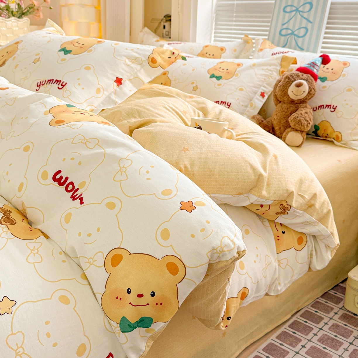 91家纺网 家纺一手货源 找家纺 （总）董成龙家纺 2026春夏新款100%全棉纯棉印花四件套印花卡通系列三件套（喷气工艺）