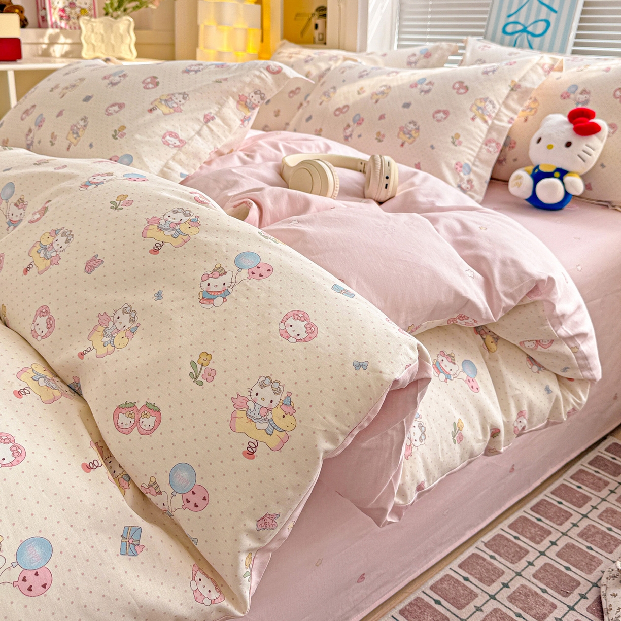 91家纺网 家纺一手货源 找家纺 （总）董成龙家纺 2026春夏新款100%全棉纯棉印花四件套印花卡通系列三件套（喷气工艺）