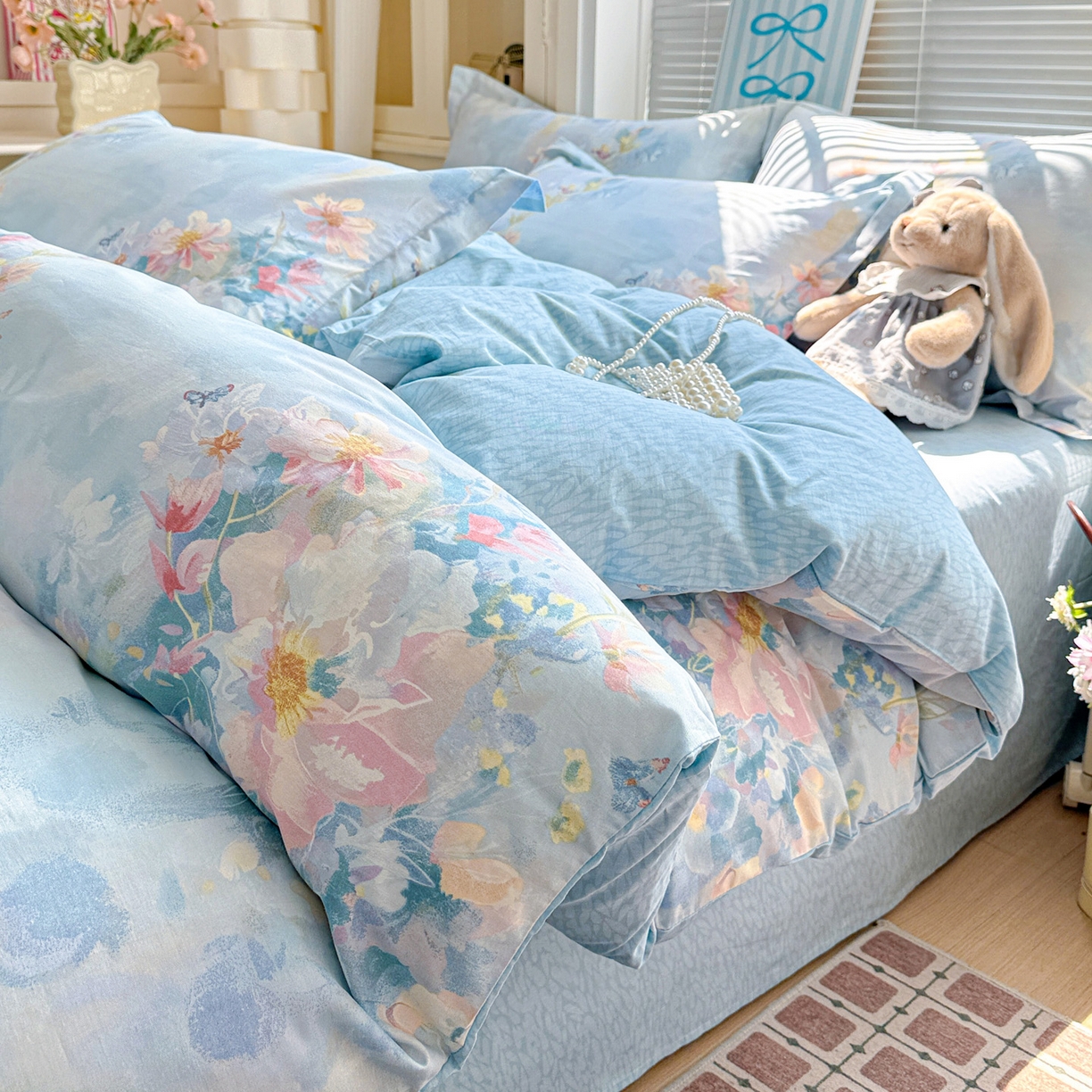 91家纺网 家纺一手货源 找家纺 （总）董成龙家纺 2026春夏新款100%全棉纯棉印花四件套印花卡通系列三件套（喷气工艺）