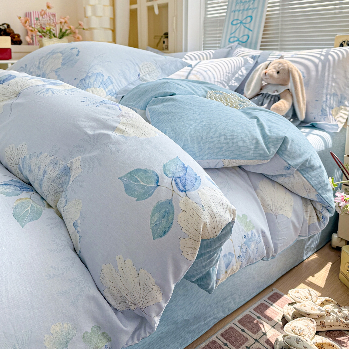 91家纺网 家纺一手货源 找家纺 （总）董成龙家纺 2026春夏新款100%全棉纯棉印花四件套印花卡通系列三件套（喷气工艺）