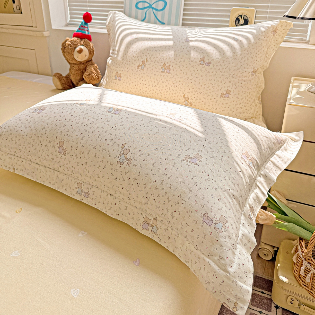 91家纺网 家纺一手货源 找家纺 董成龙家纺 2026春夏新款100%全棉纯棉印花四件套印花卡通系列三件套（喷气工艺） 蜜罐家族