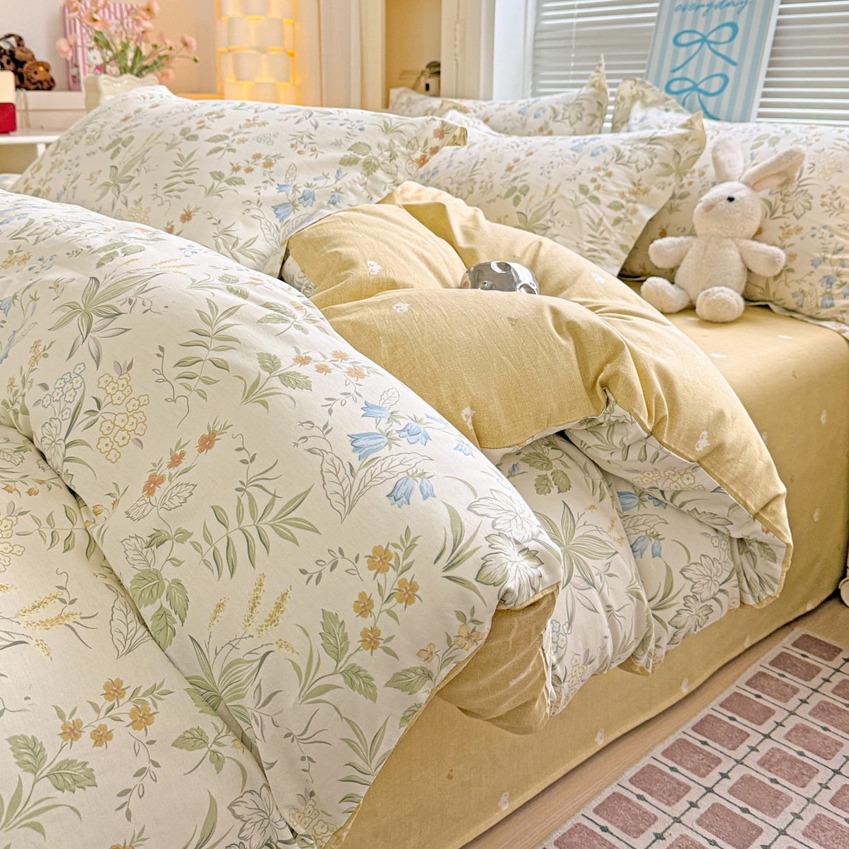 董成龙家纺 2026春夏新款100%全棉纯棉印花四件套印花卡通系列三件套（喷气工艺） 晚风私语