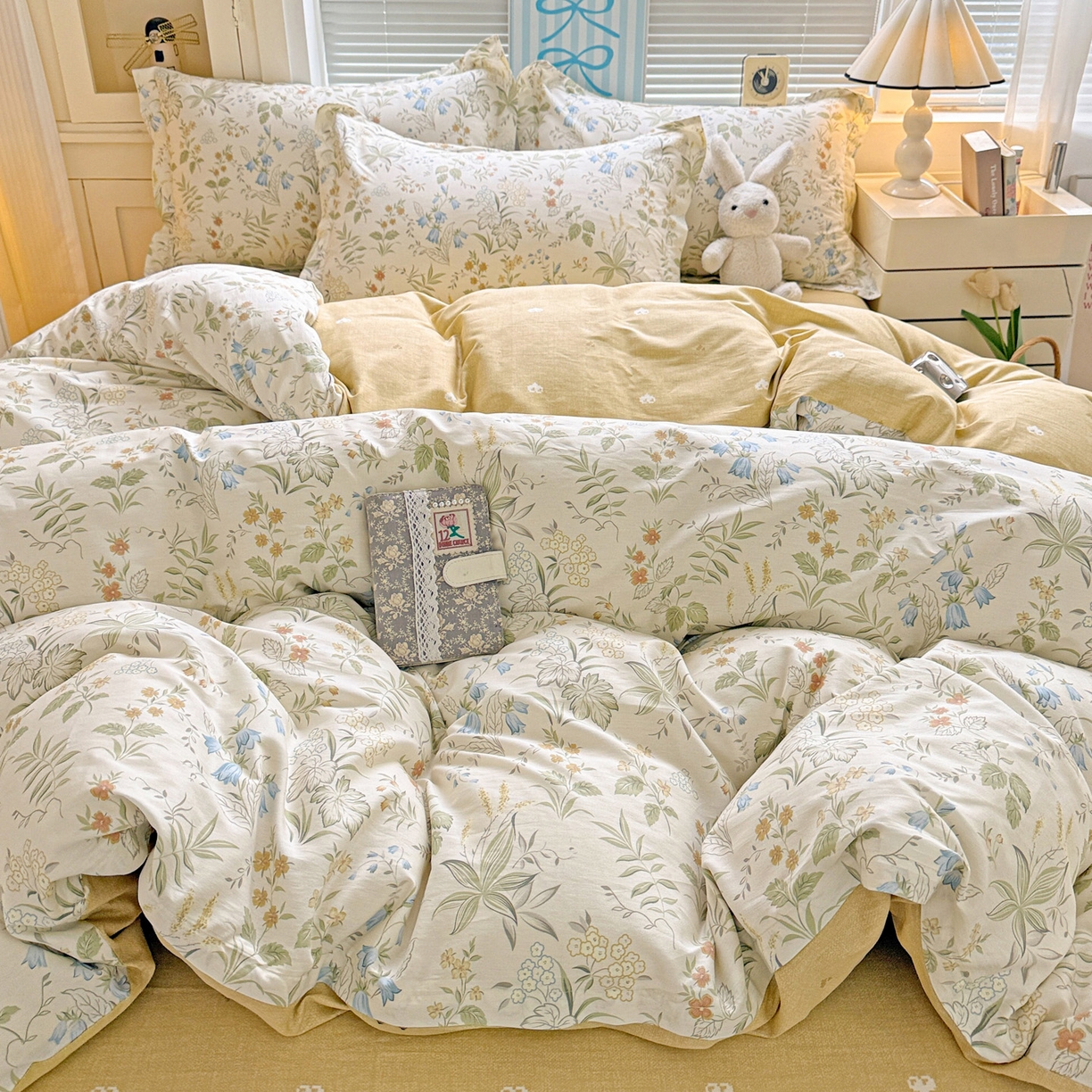 91家纺网 家纺一手货源 找家纺 董成龙家纺 2026春夏新款100%全棉纯棉印花四件套印花卡通系列三件套（喷气工艺） 晚风私语